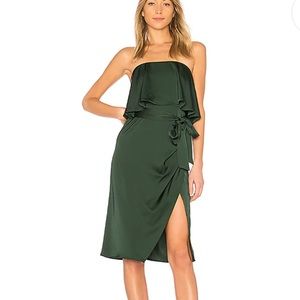 Lovers and Friends Violet Midi emerald green strapless dress. Size small